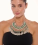 Kiraz Green Stoned Cleopatra Silver Plated Necklace