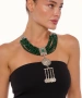 Kiraz Green Stoned Silver Plated Necklace
