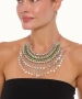 Kiraz Green Stoned Cleopatra Silver Plated Necklace