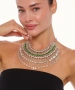 Kiraz Green Stoned Cleopatra Silver Plated Necklace