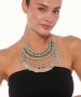Kiraz Green Stoned Cleopatra Silver Plated Necklace