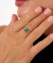 Kiraz Green Silver Stoned Plated Ring