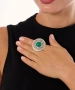Kiraz Green Stoned Silver Plated Ring