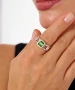 Kiraz Green Stoned Silver Plated Ring
