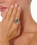Kiraz Green Stoned Silver Plated Ring