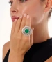 Kiraz Green Stoned Silver Plated Ring
