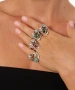 Kiraz Green Stoned Silver Plated Ring