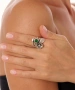 Kiraz Green Stoned Silver Plated Ring