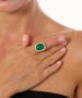 Kiraz Green Stoned Silver Plated Ring