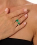 Kiraz Green Stoned Silver Plated Ring