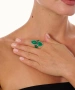 Kiraz Green Stoned Silver Plated Ring