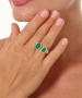 Kiraz Green Stoned Silver Plated Ring