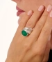 Kiraz Green Stoned Silver Plated Ring
