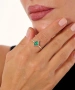 Kiraz Green Stoned Silver Plated Ring