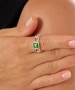 Kiraz Green Stoned Silver Plated Ring