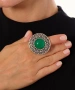 Kiraz Green Stoned Silver Plated Ring