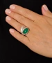 Kiraz Green Stoned Silver Plated Ring
