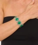 Kiraz Green Stoned Elastic Silver Plated Bracelet