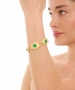 Kiraz Green Stoned Gold Plated Bracelet