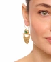 Kiraz Green Stoned Gold Plated Earring