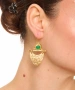 Kiraz Green Stoned Gold Plated Earring
