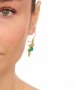 Kiraz Green Stoned Gold Plated Earring