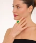 Kiraz Green Stoned Gold Plated Ring