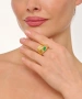 Kiraz Green Stoned Gold Plated Ring