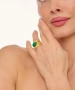 Kiraz Green Stoned Gold Plated Ring