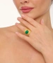 Kiraz Green Stoned Gold Plated Ring