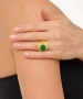 Kiraz Green Stoned Gold Plated Ring