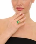 Kiraz Green Stoned Gold Plated Ring