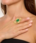 Kiraz Green Stoned Gold Plated Ring