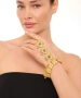 Kiraz Green Stoned Gold Plated Shahmaran Bracelet