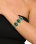 Kiraz Green Stoned Silver Plated Almond Bracelet
