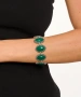 Kiraz Green Stoned Silver Plated Almond Bracelet
