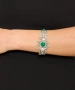 Kiraz Green Stoned Silver Plated Bracelet