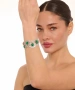 Kiraz Green Stoned Silver Plated Bracelet