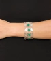 Kiraz Green Stoned Silver Plated Bracelet