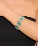Kiraz Green Stoned Silver Plated Bracelet