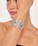 Kiraz Green Stoned Silver Plated Bracelet