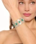 Kiraz Green Stoned Silver Plated Bracelet