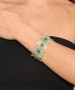 Kiraz Green Stoned Silver Plated Bracelet