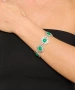 Kiraz Green Stoned Silver Plated Bracelet