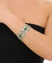 Kiraz Green Stoned Silver Plated Bracelet