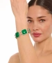 Kiraz Green Stoned Silver Plated Bracelet