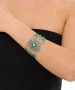 Kiraz Green Stoned Silver Plated Bracelet
