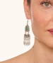 Kiraz Green Stoned Silver Plated Dangling Earring