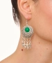 Kiraz Green Stoned Silver Plated Dangling Earring