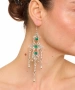 Kiraz Green Stoned Silver Plated Dangling Earring
